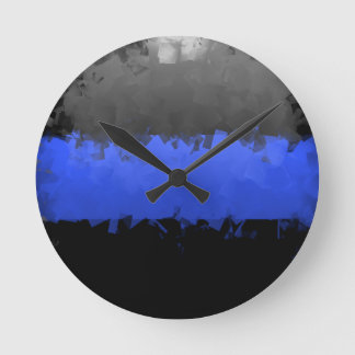 Thin Blue Line Runde Wanduhr