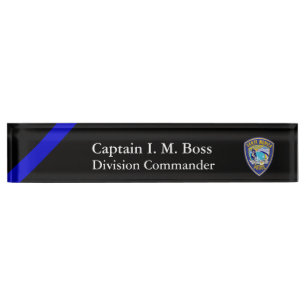 Thin Blue Line Santa Monica Patch Schreibtisch Nam Namensplakette