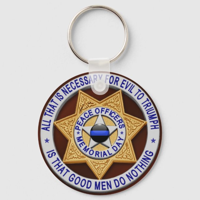 Thin Blue Line Schlüsselanhänger (Vorderseite)