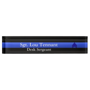 Thin Blue Line - Sergeant Stripes Rank Namensplakette
