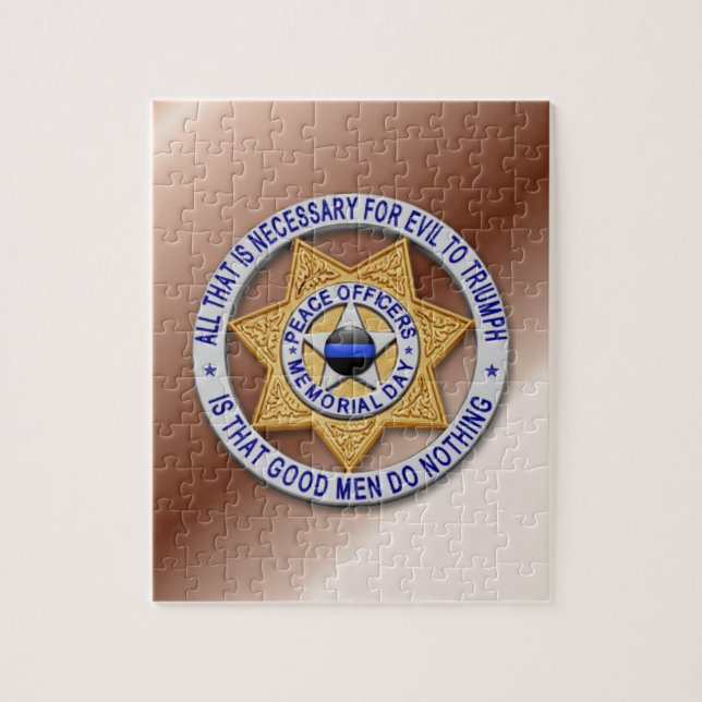 Thin Blue Line Star Abzeichen (Vertikal)