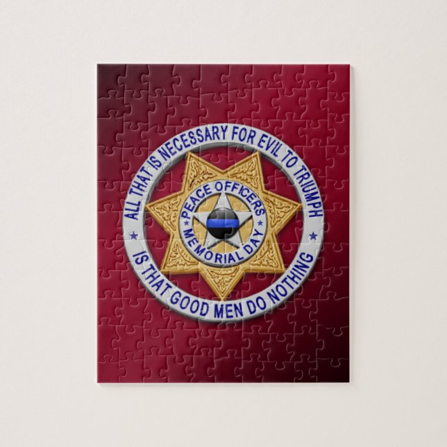 Thin Blue Line Star Abzeichen (Vertikal)