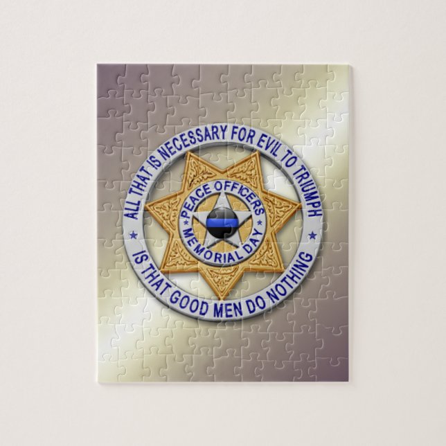 Thin Blue Line Star Abzeichen (Vertikal)