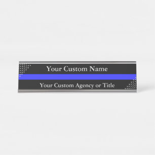 Thin Blue Line Stars Schreibtischnamensplakette