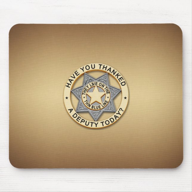 Thin Blue Line Stellvertretendes Abzeichen Mousepad (Vorne)