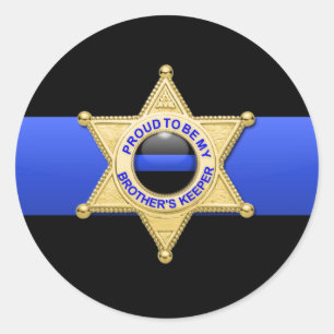 Thin Blue Line Stellvertretendes Abzeichen Runder Aufkleber