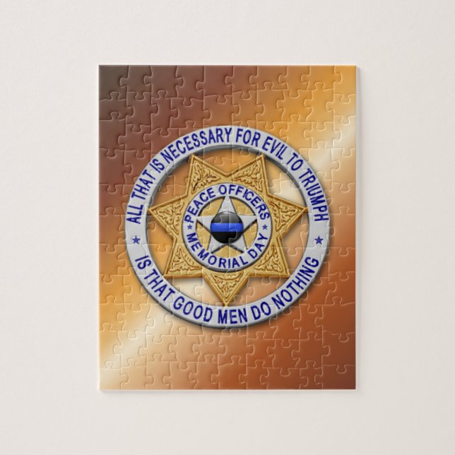Thin Blue Line Stern Abzeichen (Vertikal)
