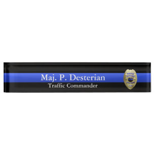 Thin Blue Line - Super Hi Res Police Command Abzei Namensplakette