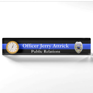 Thin Blue Line - Super Hi Res Police Officer Abzei Namensplakette