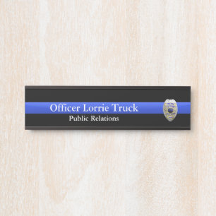 Thin Blue Line - Super Hi Res Police Officer Abzei Türschild