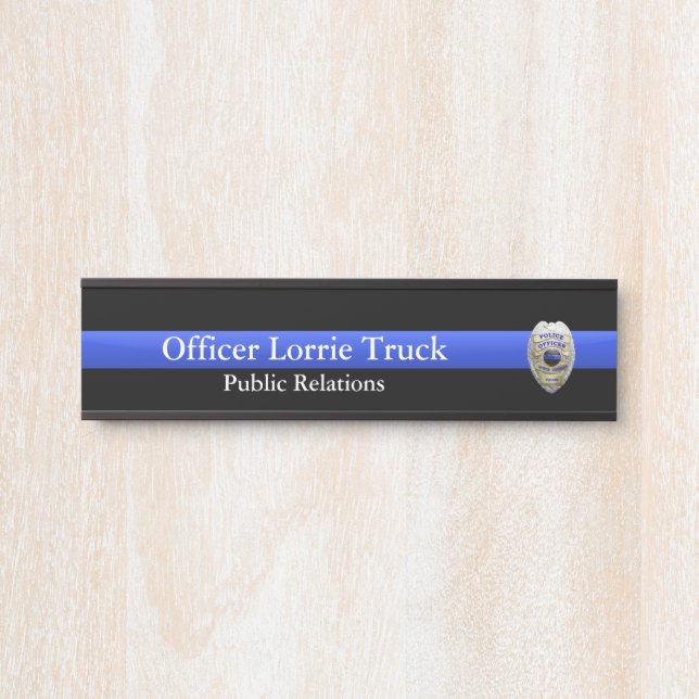 Thin Blue Line - Super Hi Res Police Officer Abzei Türschild (Vorderseite )