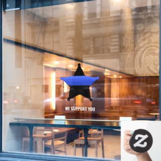 Thin Blue Line Supporter Fensterklammer Fensteraufkleber