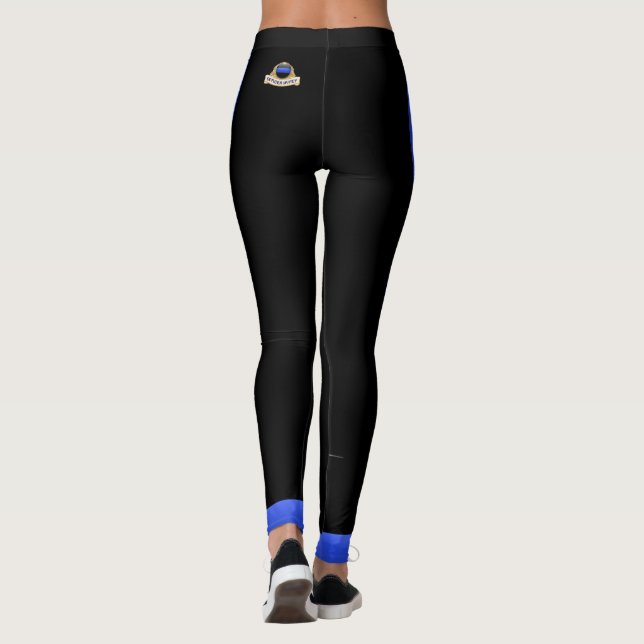 Thin Blue Line - Thin Blue Wifey Abzeichen Legging Leggings (Rückseite)