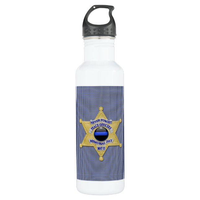 Thin Blue Line Trinkflasche (Vorderseite)