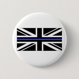 Thin Blue Line UK Police Button