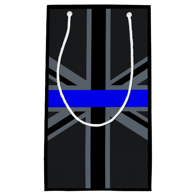 Thin Blue Line Union Jack Decor Kleine Geschenktüte (Vorderseite)