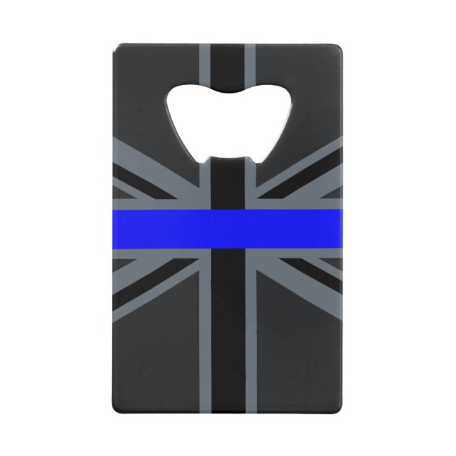 Thin Blue Line Union Jack Design Geldkarten Flaschenöffner (Vorderseite)