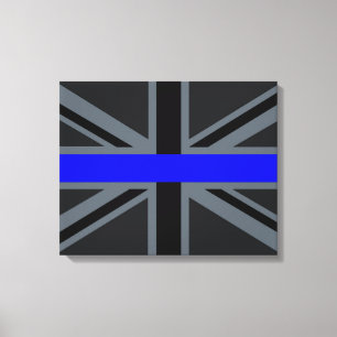 Thin Blue Line Union Jack Stil Leinwanddruck