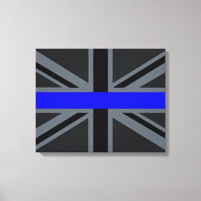 Thin Blue Line Union Jack Style Leinwanddruck (Vorderseite)