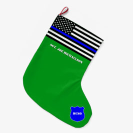 [Thin Blue Line] Unterstützen Sie die blaue Polize Großer Weihnachtsstrumpf
