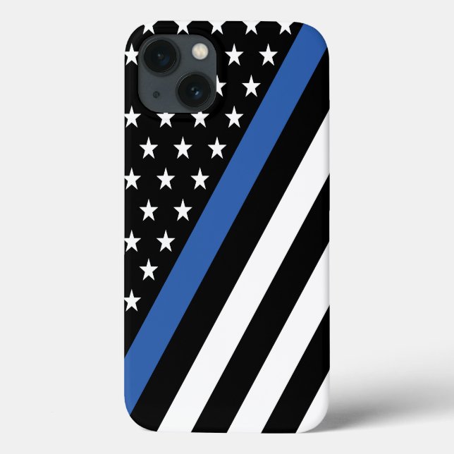Thin Blue Line US Flagge Case-Mate iPhone Hülle (Rückseite)