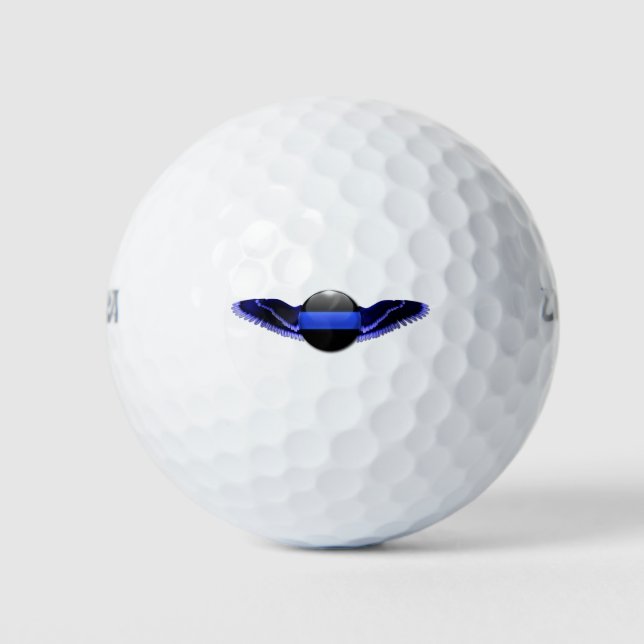 Thin Blue Line Wings Custom Golf Balls Golfball (Vorderseite)