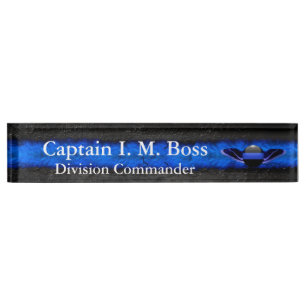 Thin Blue Line - Wings Desk Namplate Namensplakette