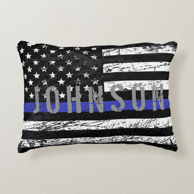 Thin Blue Line Zierkissen (Vorderseite)