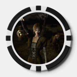 Thin female carrying lamp pokerchips