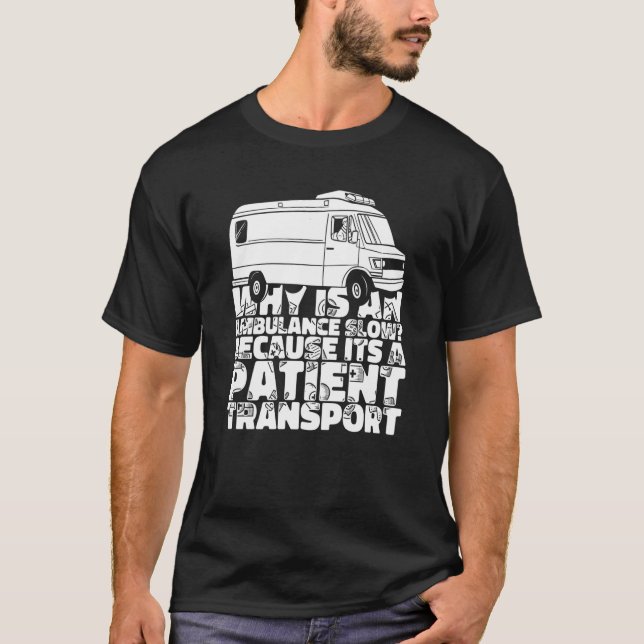Thin Gold Line Ambulance Yellow Emergency  Dispatc T-Shirt (Vorderseite)