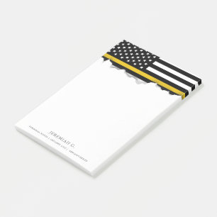 Thin Gold Line Dispatcher Style American Flag Post-it Klebezettel