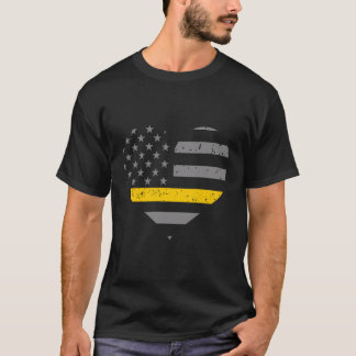 Thin Gold Line Flag Herz Dispatcher Hoodie T-Shirt