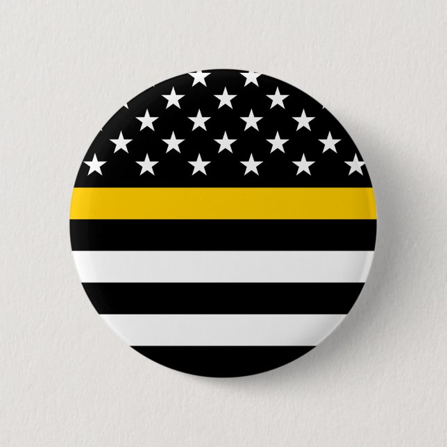 Thin Gold Line Flagge (Vereinigte Staaten) Button (Vorderseite)