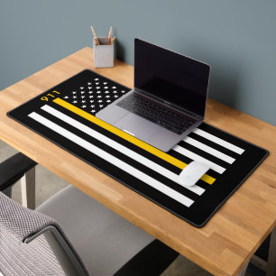 Thin Gold Line Flagge (Vereinigte Staaten) Schreibtischunterlage