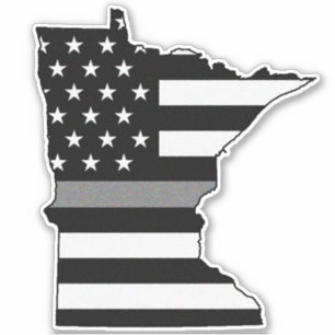 Thin Gray Line Flag Minnesota Aufkleber