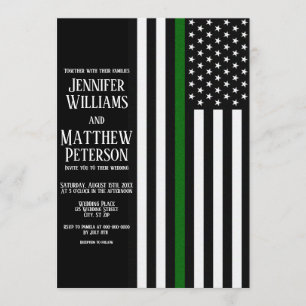 Thin Green Line Border Ptl/Park Rngr/Animal Contro Einladung