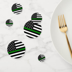 Thin Green Line Flag: Patriotische militärische Ve Konfetti