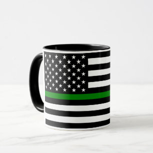 Thin Green Line Flag: Patriotische militärische Ve Tasse
