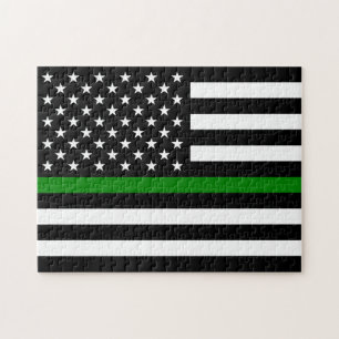 Thin Green Line Flag: Patriotische Veteranen des M