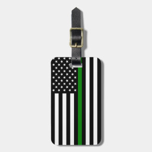 Thin Green Line Flag: Patriotische Veteranen des M Gepäckanhänger