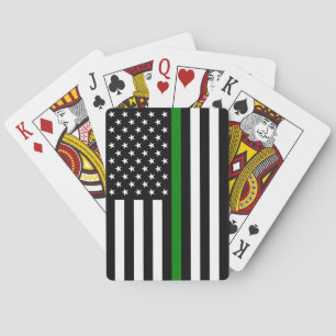 Thin Green Line Flag: Patriotische Veteranen des M Spielkarten