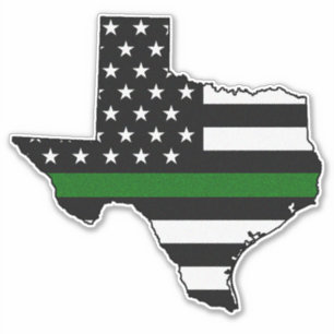 Thin Green Line Flag Texas Aufkleber