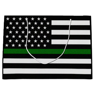 Thin-Green-Line-Flagge Große Geschenktüte