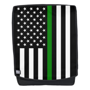 Thin Green Line Flagge: Patriotische Veteranen des Rucksack