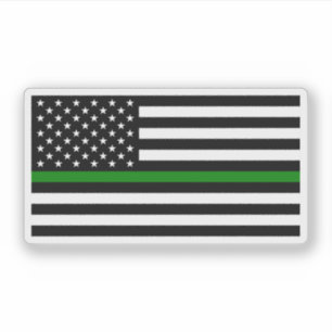 Thin Green Line Flagge (Vereinigte Staaten) Aufkleber