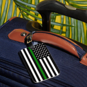 Thin Green Line Flagge (Vereinigte Staaten) Gepäckanhänger