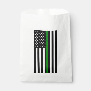 Thin Green Line Military & Veterans American Flag Geschenktütchen