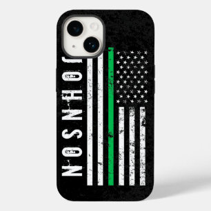 Thin Green Line Themed Flag INDIVIDUELLE NAME Case-Mate iPhone 14 Hülle