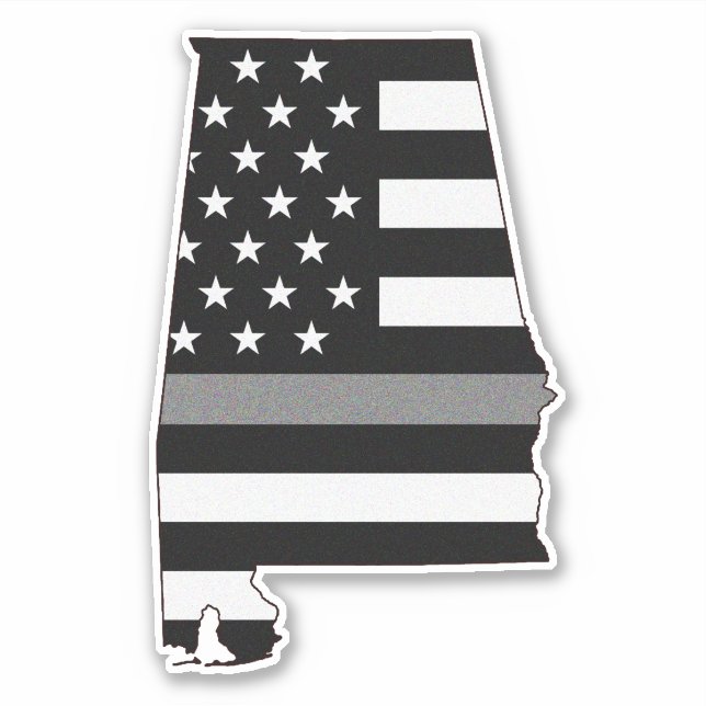 Thin Grey Line Alabama Flag Aufkleber (Vorderseite)