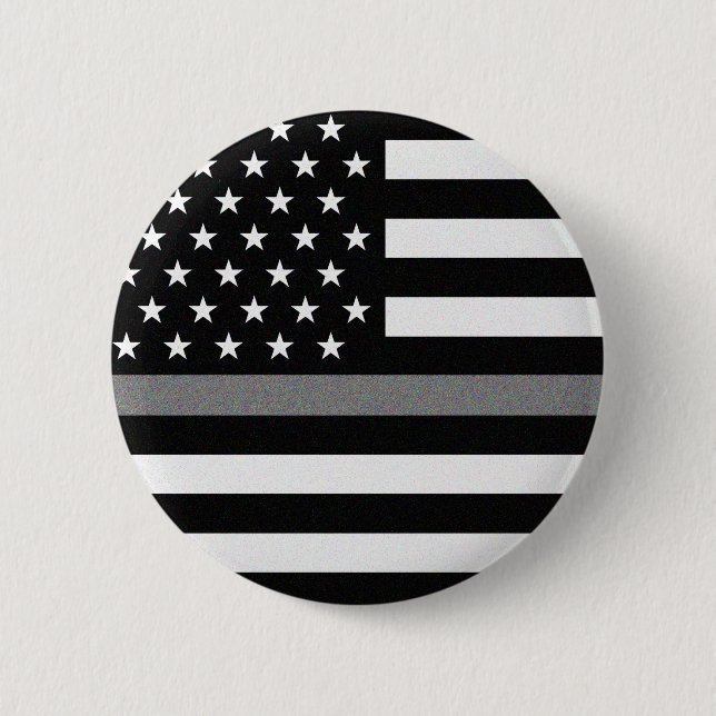 Thin Grey Line Flag Button (Vorderseite)